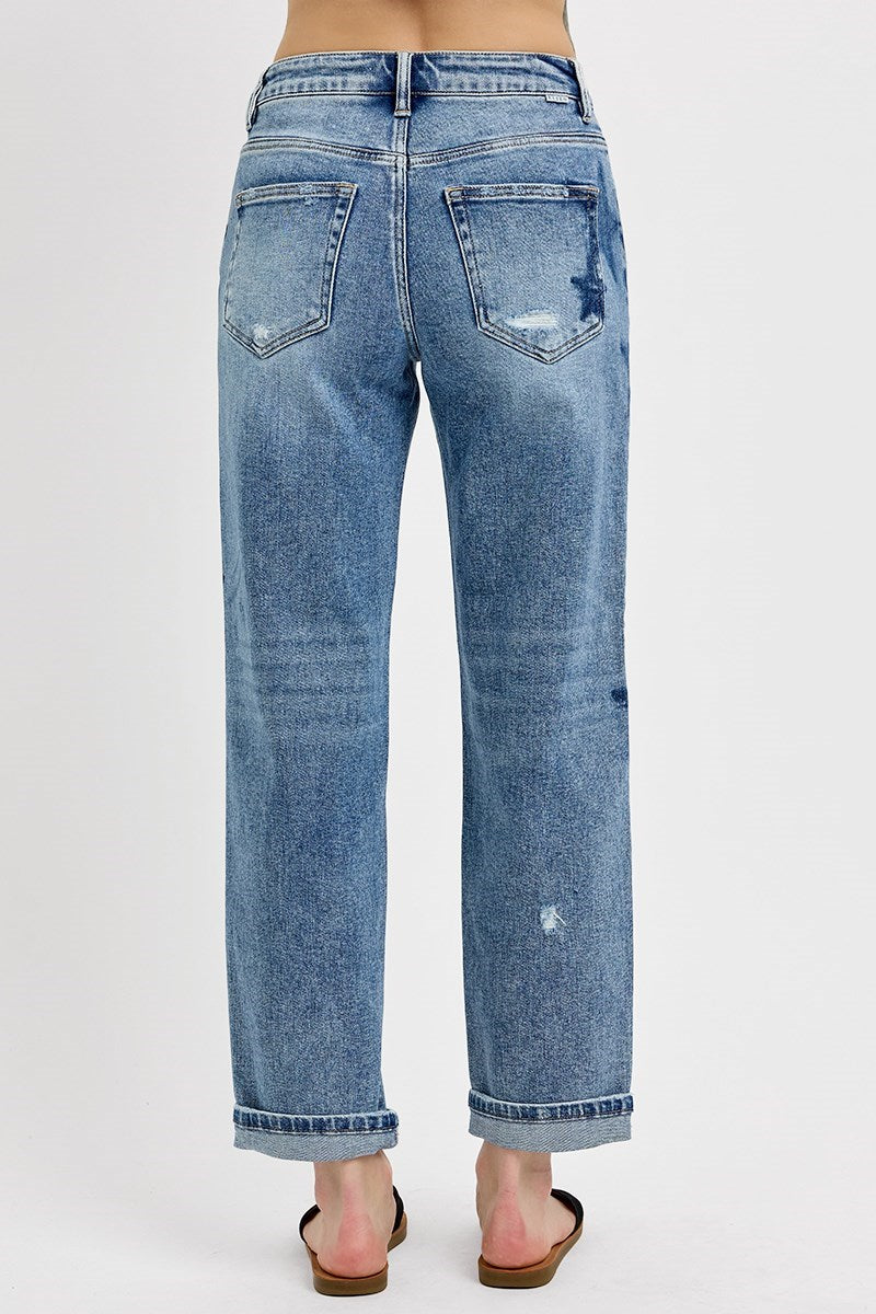 Star Shadow Boyfriend Jeans