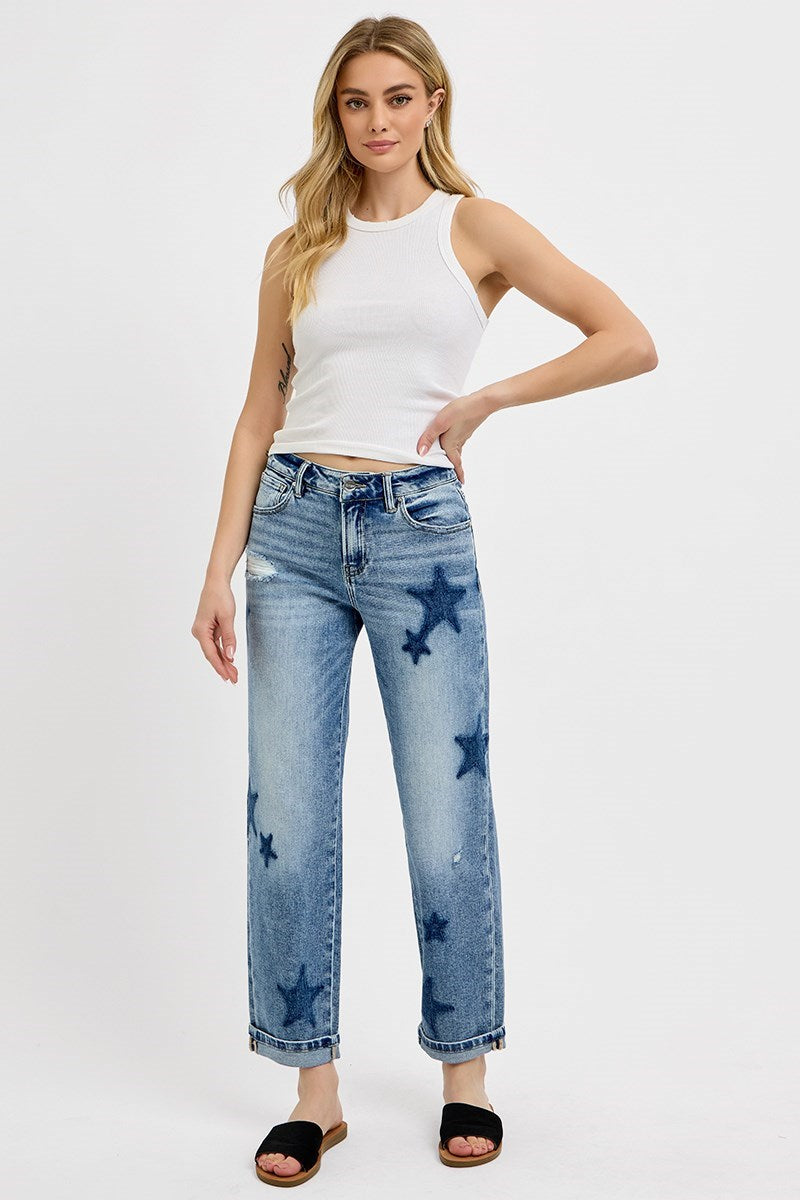Star Shadow Boyfriend Jeans