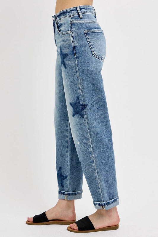 Star Shadow Boyfriend Jeans