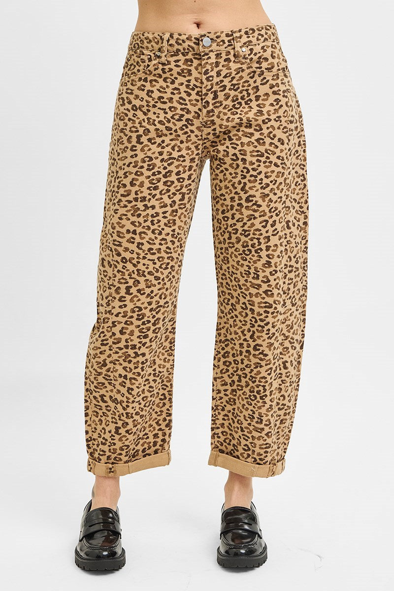 Cheetah Barrel Jeans