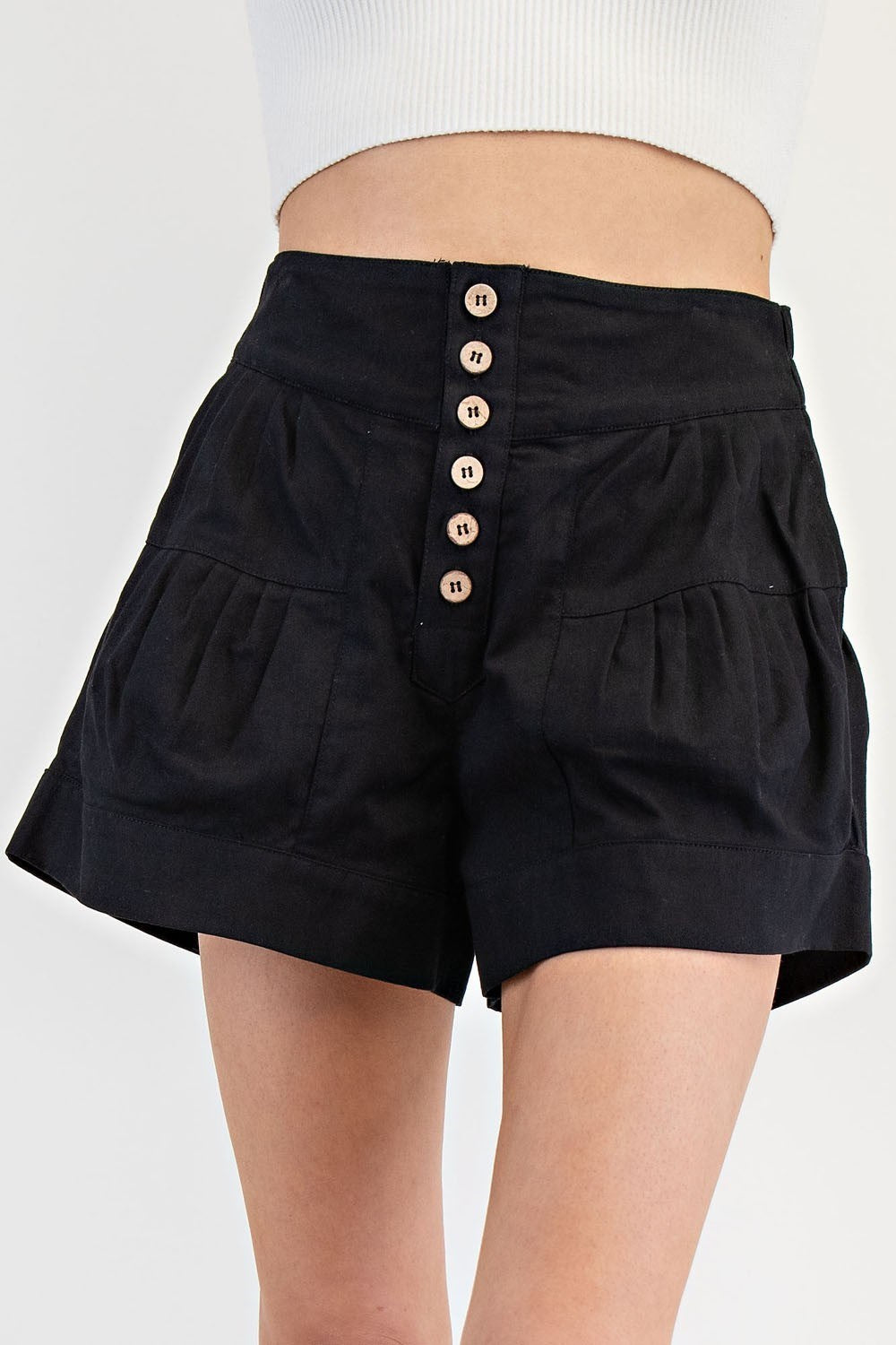 Pinched Button Down Shorts