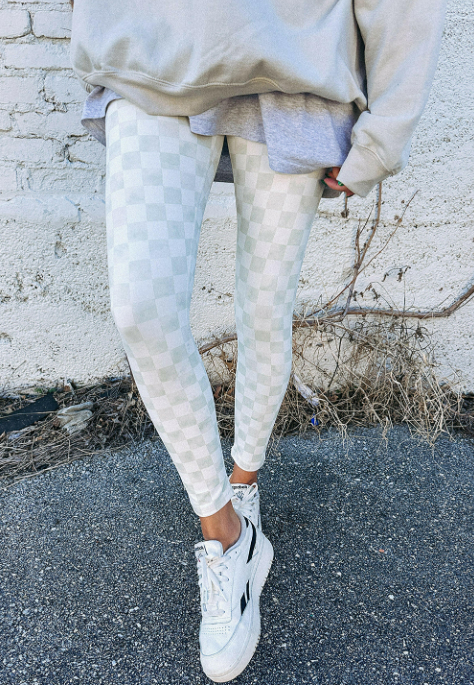 Gray Checkered Leggings