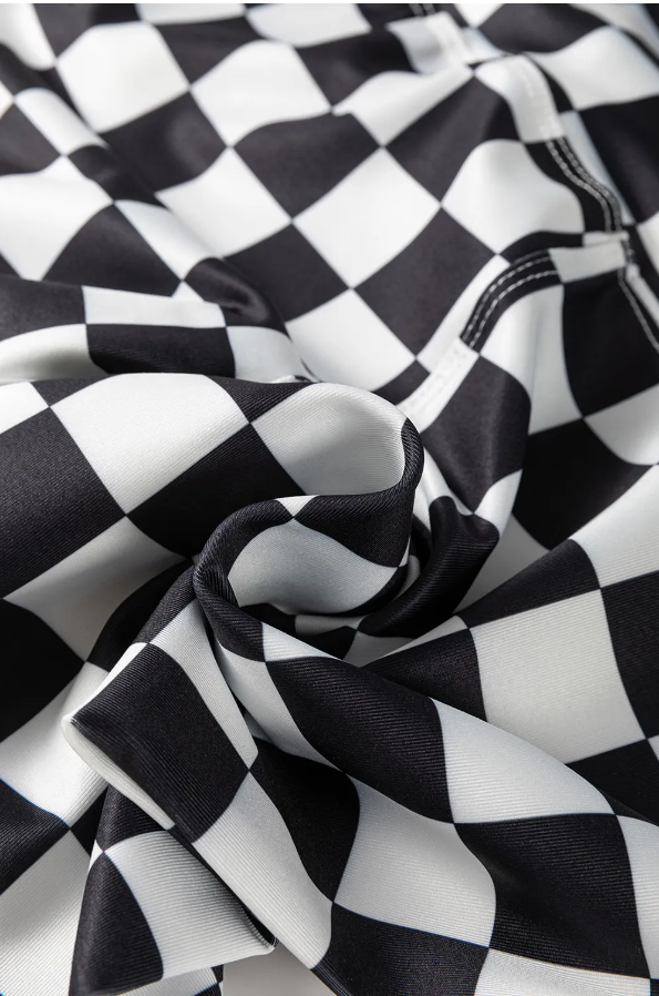 Black Checkered Leggings