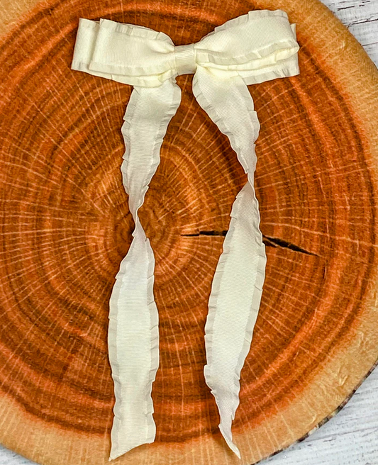 Ruffle Edge Ribbon Hair Bow