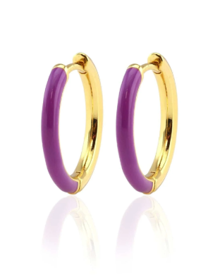 Purple Enamel Hoops