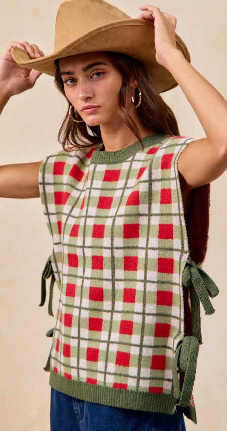 Christmas Plaid Vest