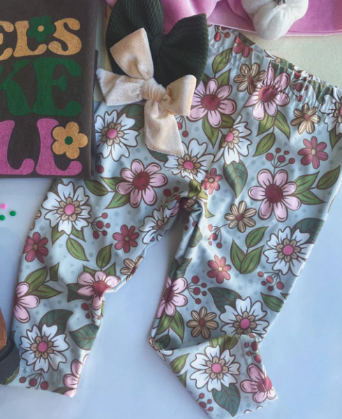 Girls Floral Leggings