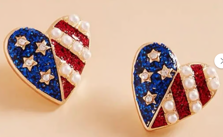 Patriotic Heart Earrings