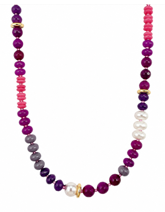 Stone + Pearl Necklace