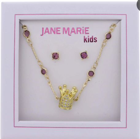 JM Kids Gold Crown Necklace