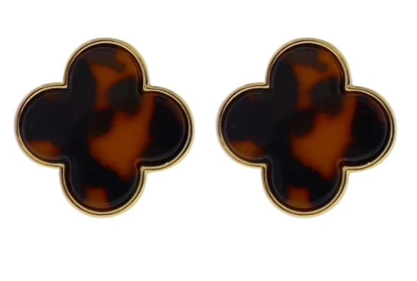 JM Tortoise Quatrafoll Earrings