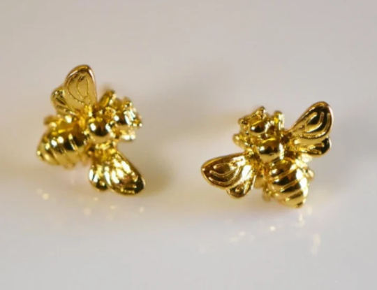 Gold Bumble Bee Earrings