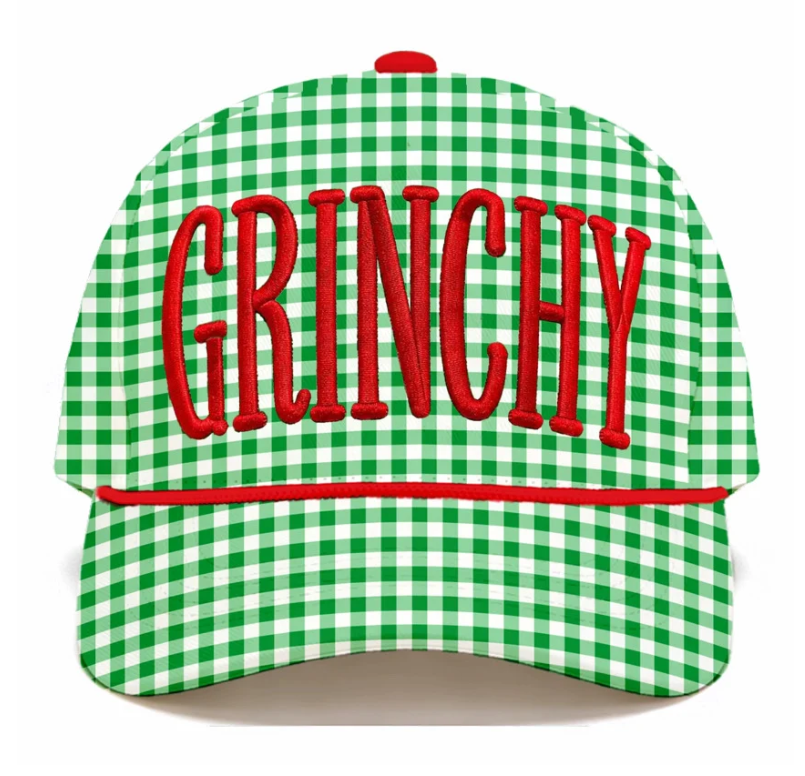 Grinchy Gingham Cap