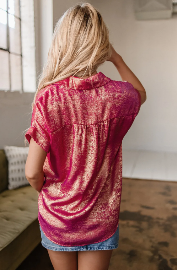 Metallic Loose Fit Blouse