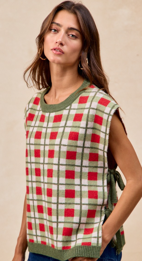 Christmas Plaid Vest