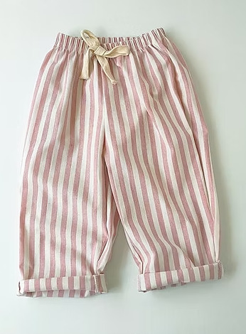 Kids Linen Striped Pants