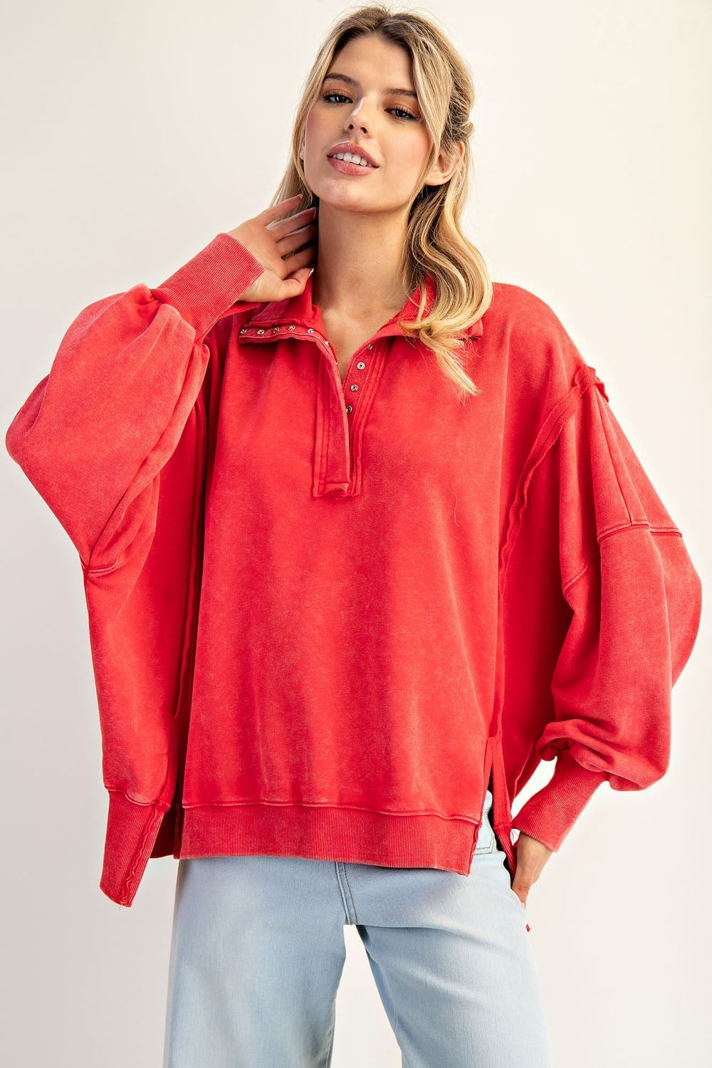 Snow Washed Long Sleeve Pullover