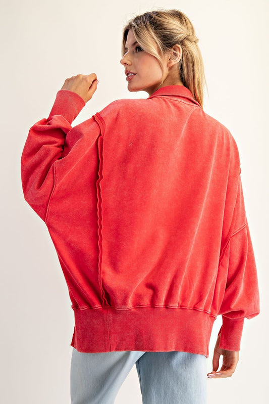 Snow Washed Long Sleeve Pullover