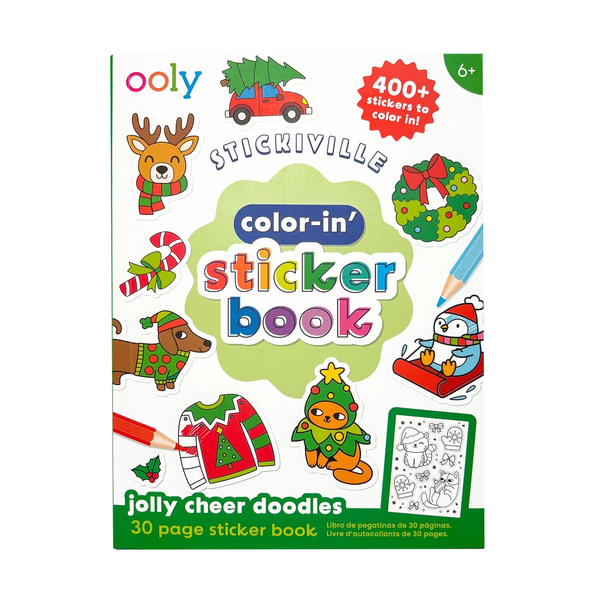 Ooly Holiday Color-in' Sticker Book