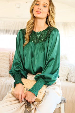 Blouse Sequin Chest
