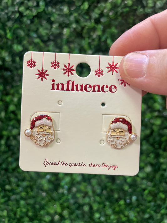 Pearl Santa Studs