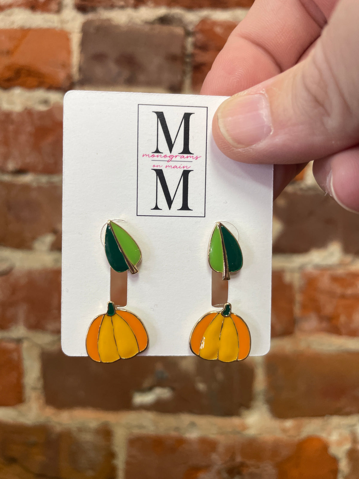 Pumpkin and Leaf Fall Enamel Earring Set