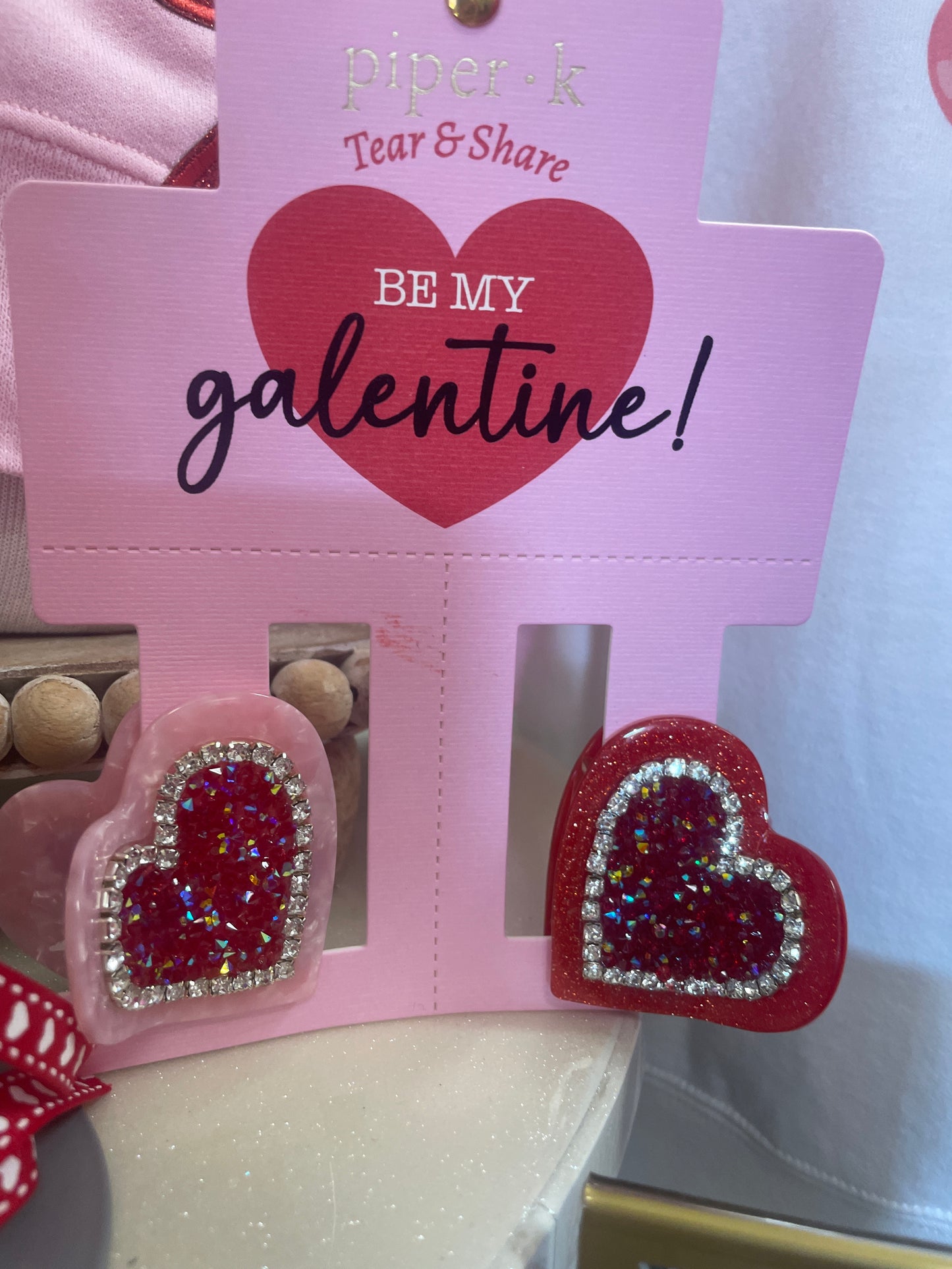 Hair Clip Galentine's Hearts