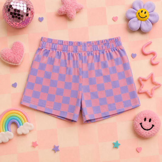 Girls Checkered Shorts