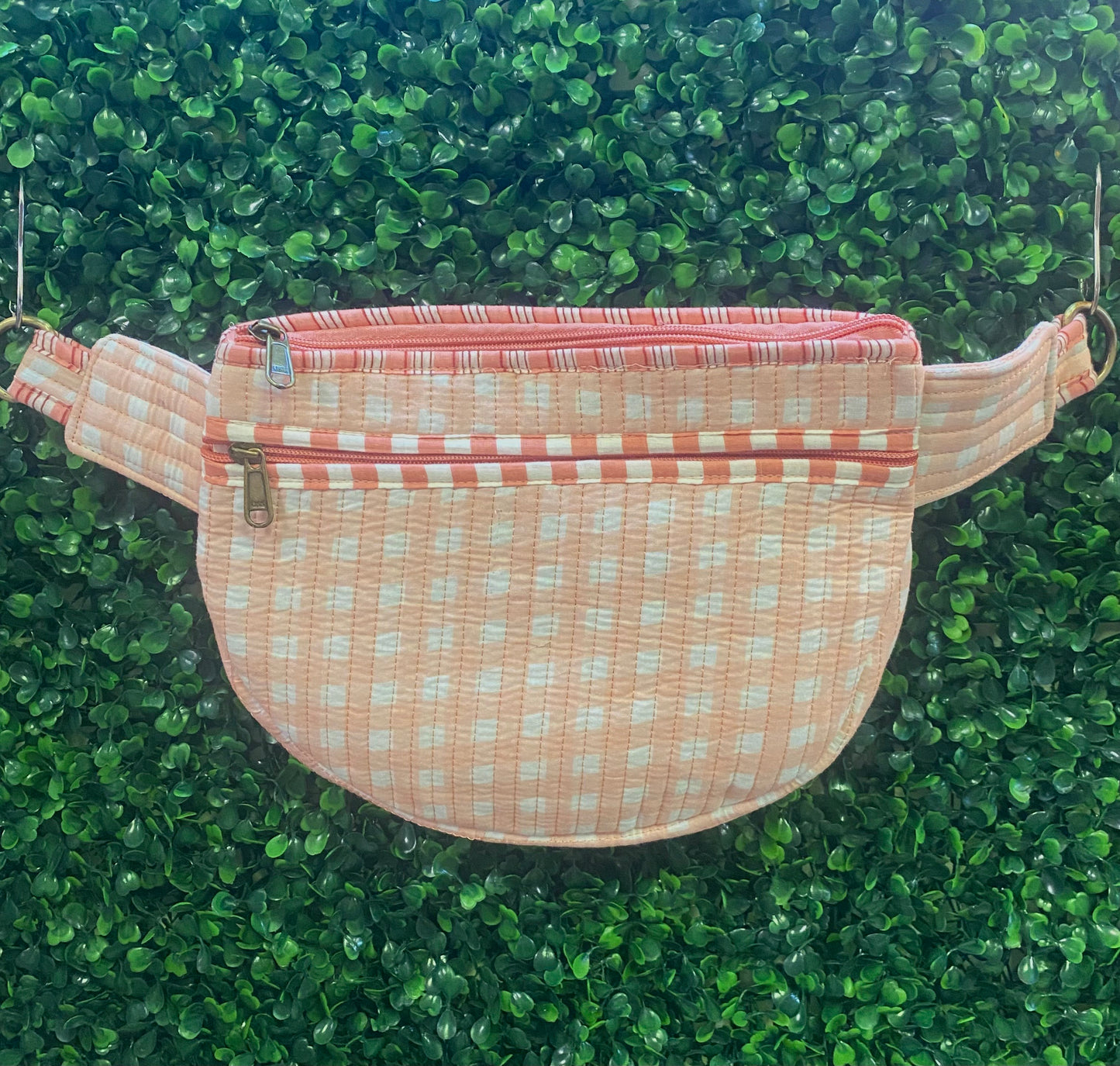 Gingham Quilted Fanny Pack