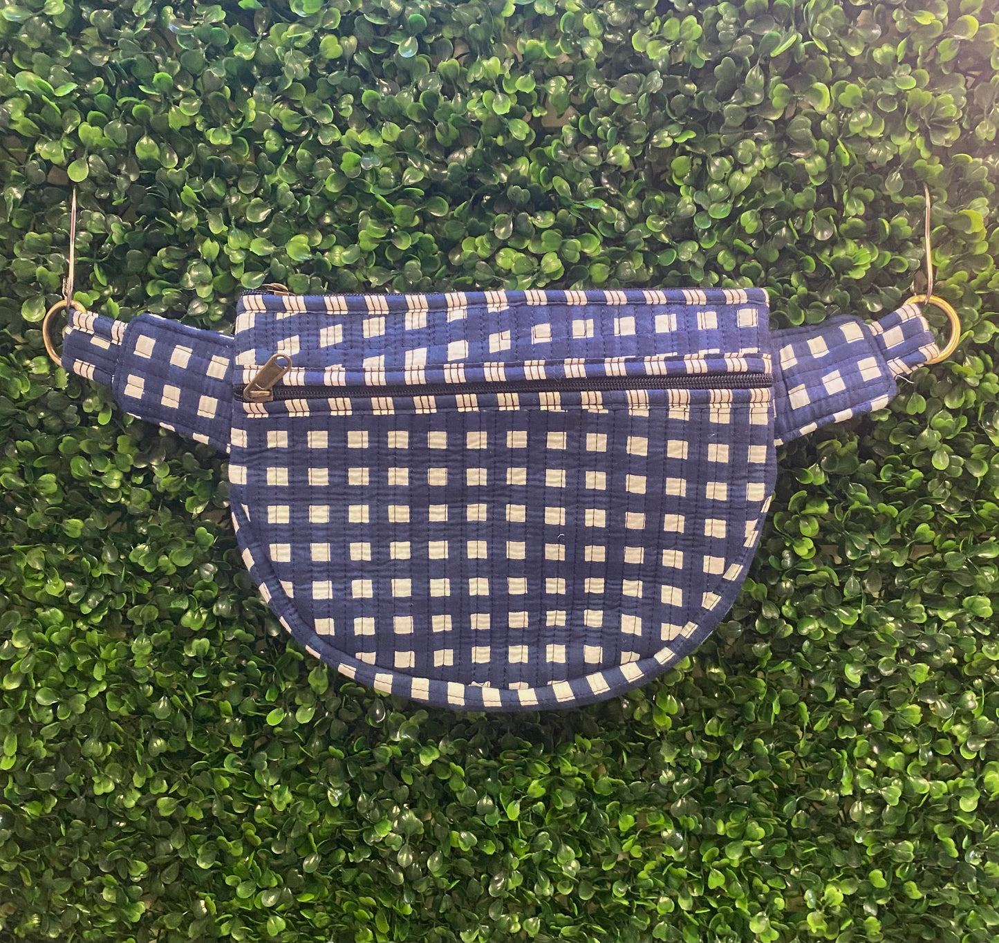 Gingham Quilted Fanny Pack