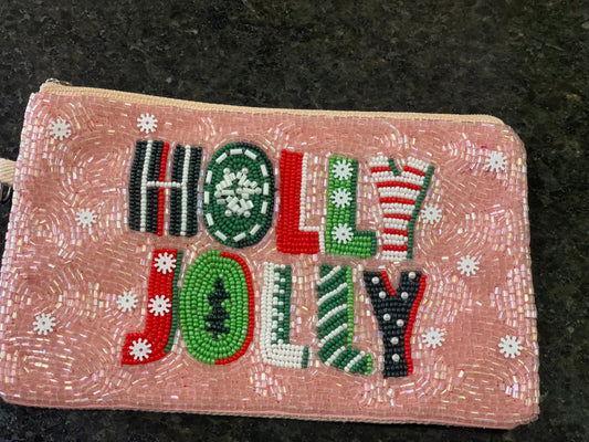 Christmas Beaded Pouch