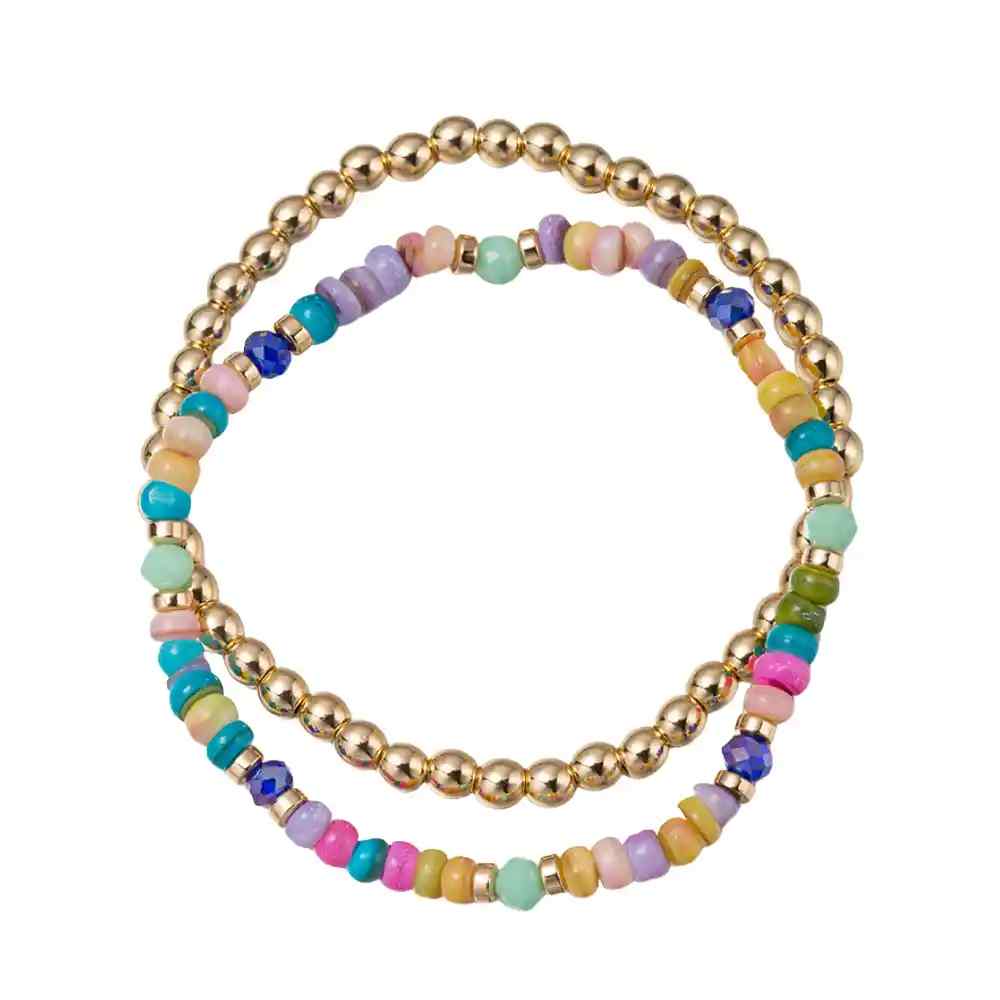 Kids Set of 2 Bold Multi Faceted Gemstone Beaded S