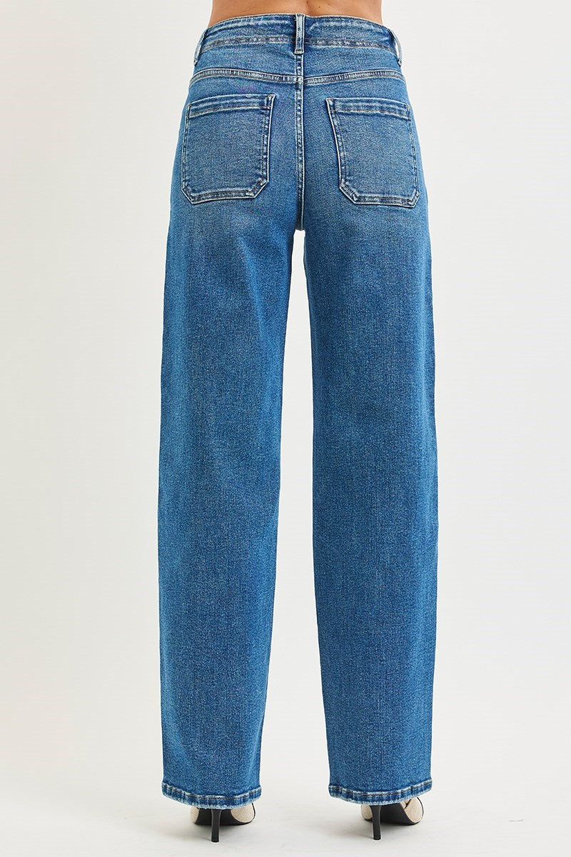 Risen Tie Waist Jeans