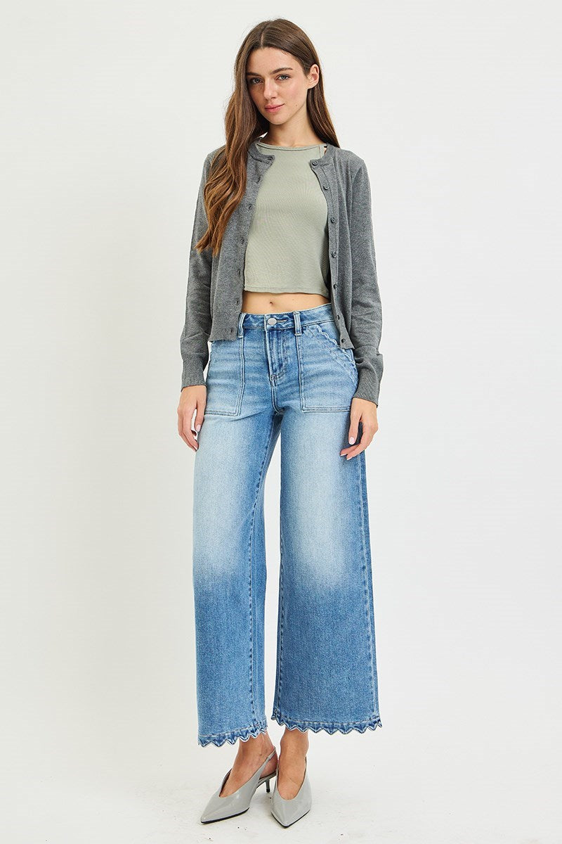 Risen Scalloped Jeans