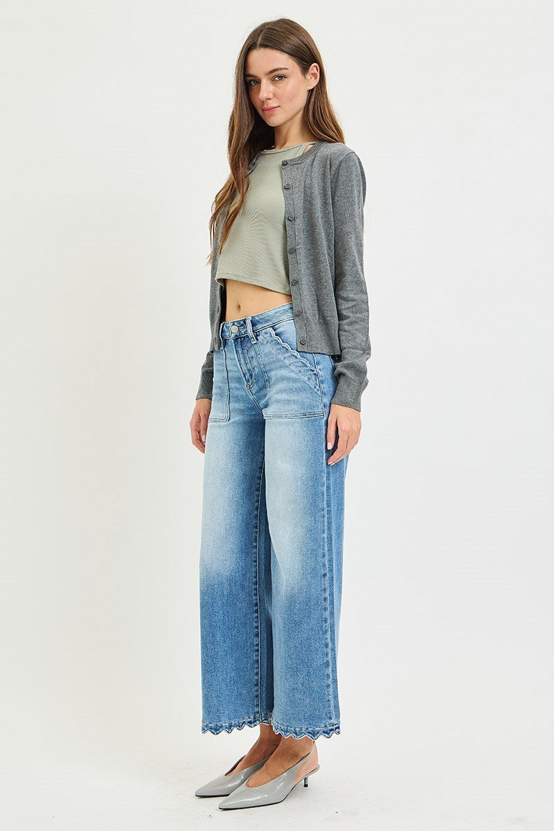 Risen Scalloped Jeans