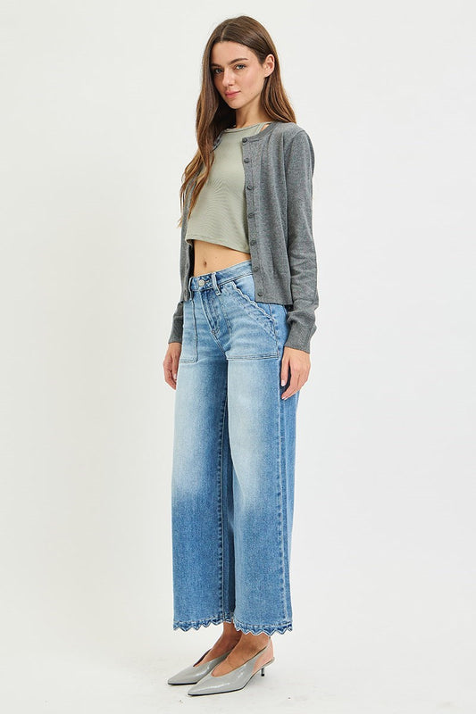 Risen Scalloped Jeans