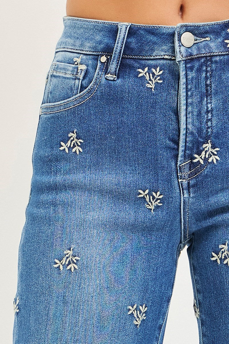 Floral Embroidered Jeans