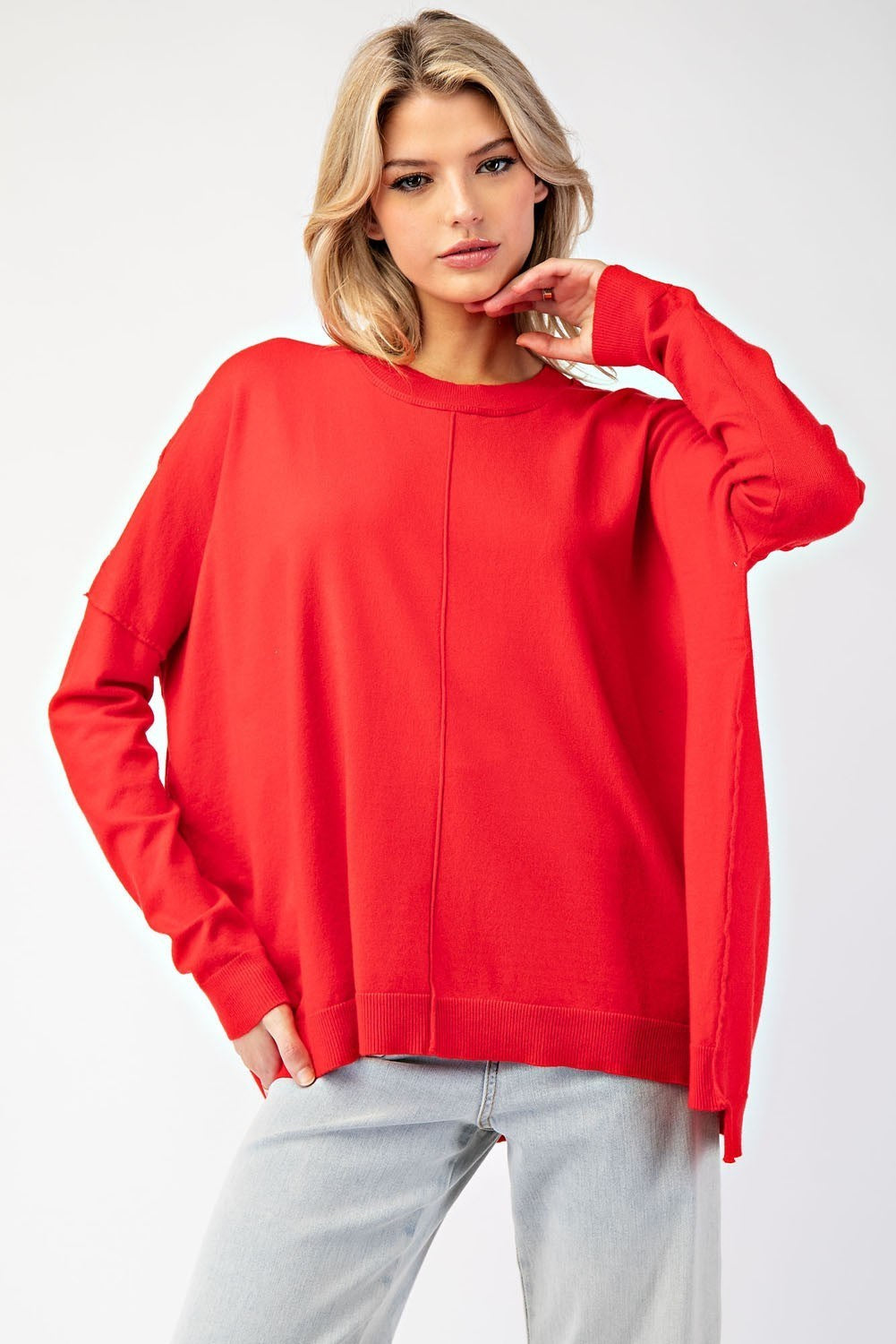 ee:some Round Neck Sweater Top