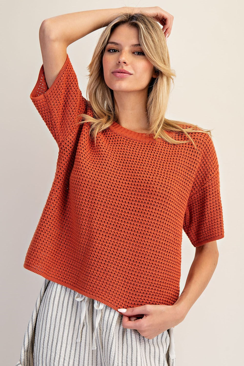 Boxy Short Sleeve Sweater