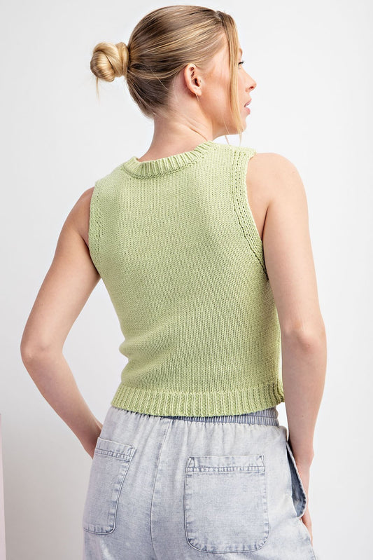 Bhodi Cropped Knit Sweater Tank