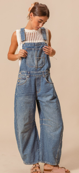 Barrel Leg Overalls