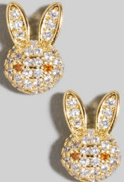 Rhinestone Bunny Earrings