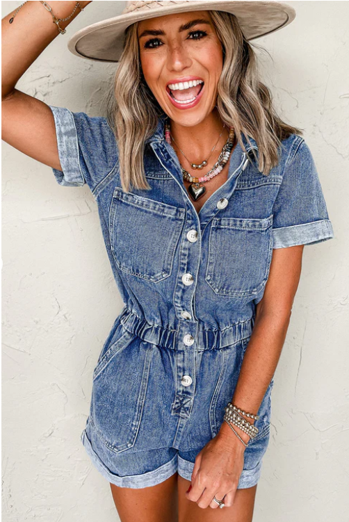 Denim Romper