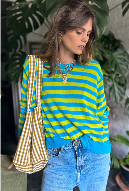 Chartreuse Stripe Top