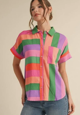 Color Block Stripe Top