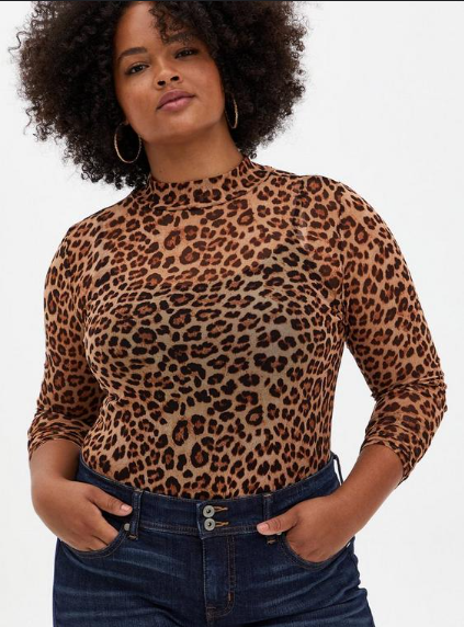 Leopard Mesh Top
