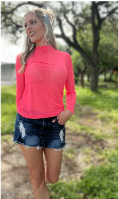 Neon Mesh Top