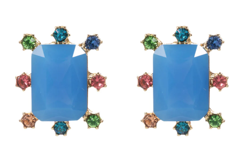 JM Blue Crystal Earring