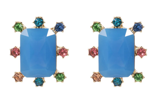 JM Blue Crystal Earring