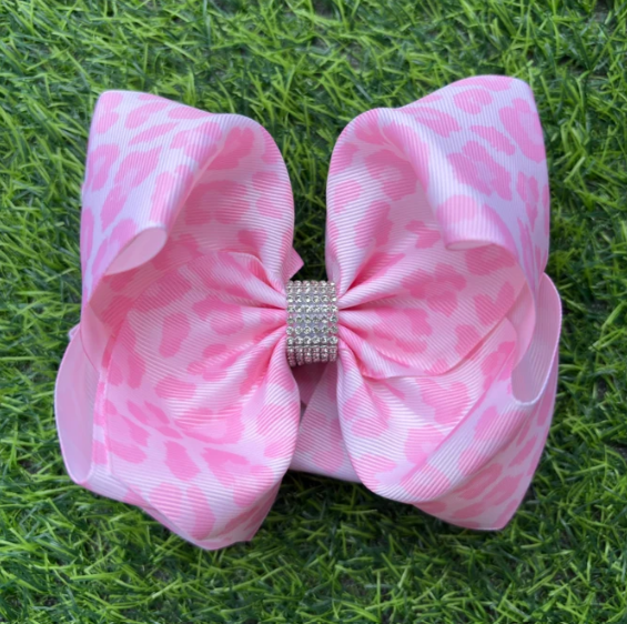 Pink Cheetah Hairbow